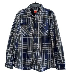 NWT Racks & Reels Men’s Fleece Lined Flannel Shirt Shacket Plaid Size Medium